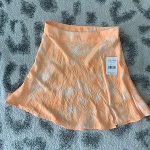 NWT Free People Tye Die Orange Mini Skirt Beach Vacation  Sz 6